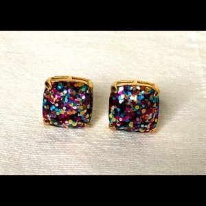 Kate Spade confetti glitter studs